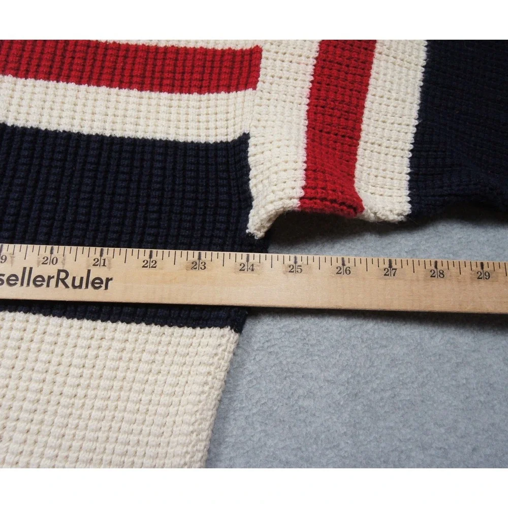 Vintage Nautica Sweater Mens XLarge Crewneck Knit Pullover Striped Cotton